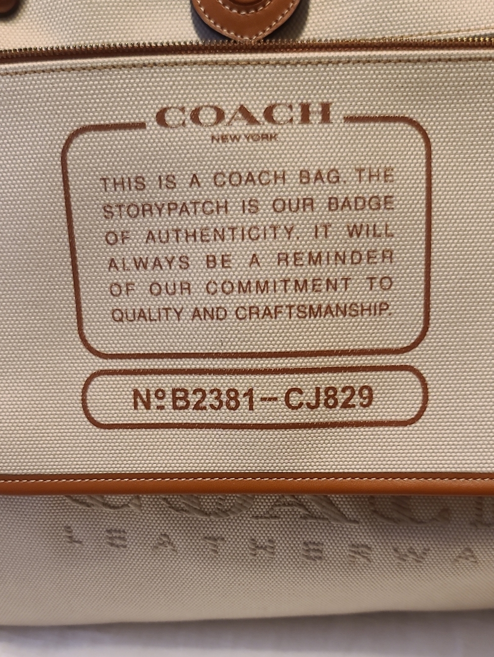 Coach Canvas Tote - Picture 2 of 9
